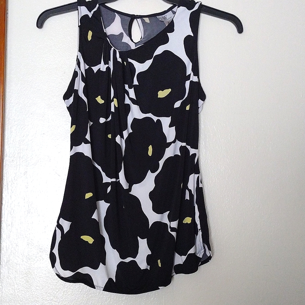 Worthington Abstract Patterned Sleeveless Blouse